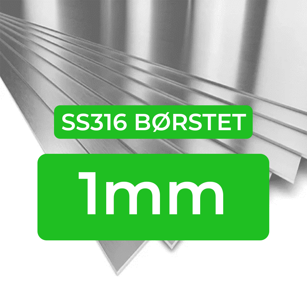AISI 316L No.4 - SS316 1MM BØRSTET